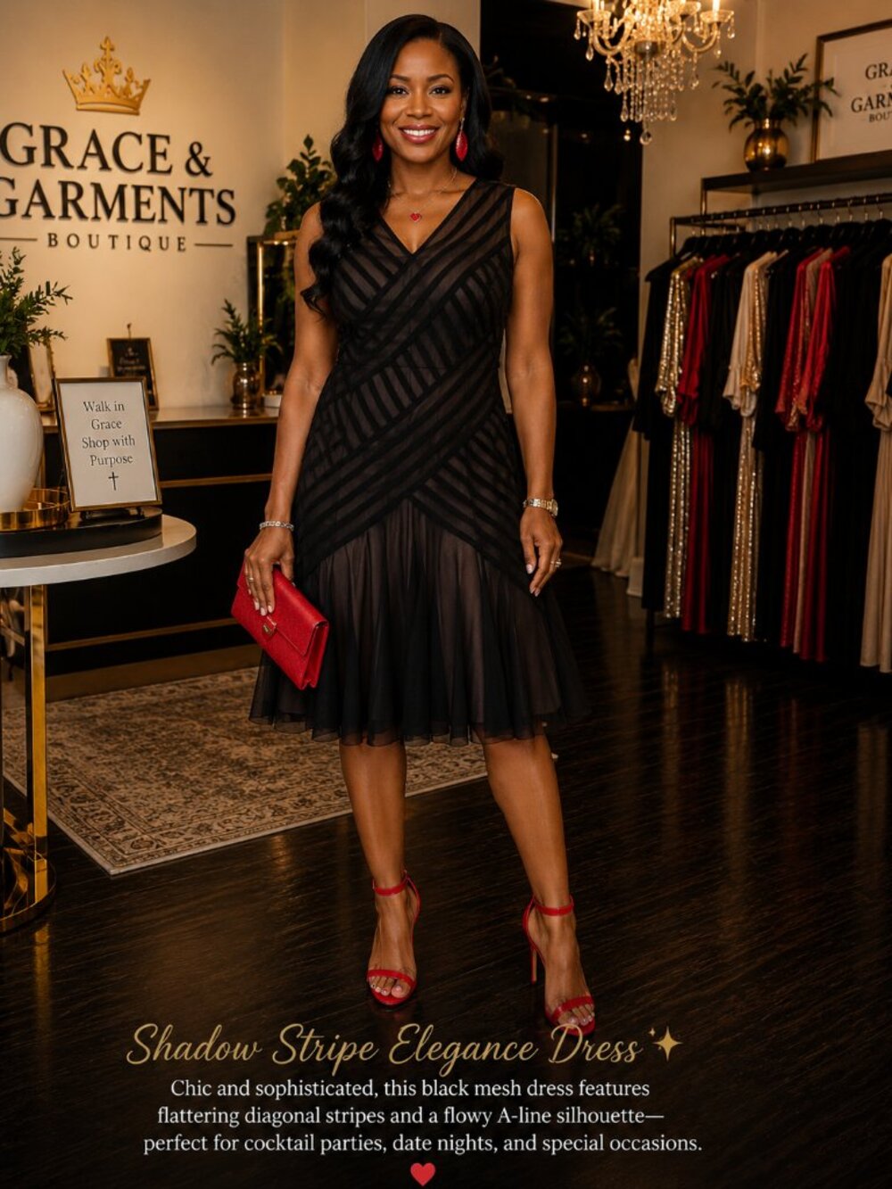 London Times Shadow Stripe Elegance Dress/ London Times